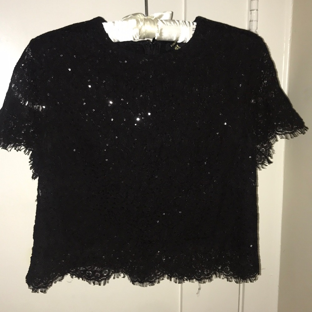 Black Sequined lacy top